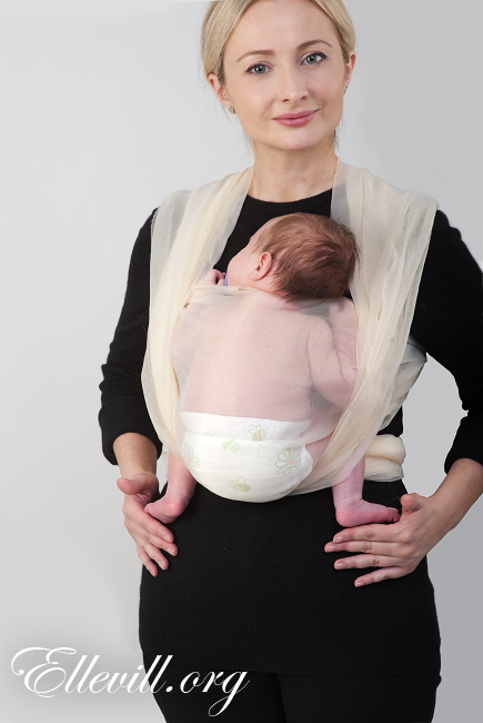 Трикотажный слинг-шарф: намотка для новорожденных